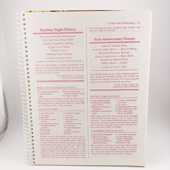 VINTAGE Beta Sigma Phi Celebrations Cookbook ~ Sorority member recipe collection - Picture 8 of 16